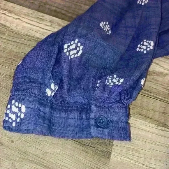 💜 Blue & White XS/Extra Small 3/4 Sleeve - Picture 3 of 4